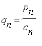 q[n] = p[n]/c[n]