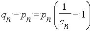 q[n]-p[n] = p[n]*(1/c[n]-1)