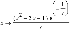 proc (x) options operator, arrow; (x^2-2*x-1)*exp(-1/x)/x end proc