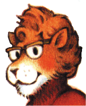 Le lion � lunettes, symbole de TeX